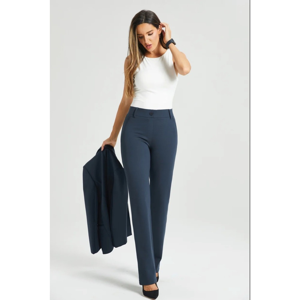 Betabrand DPYP Navy Blue Straight Leg W0076-DNV Women‎ XS NEW